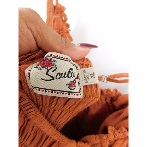 Scully Cantina Collection Empire Waist High Low Dress In Ginger Size XL Western - Picture 6 of 9